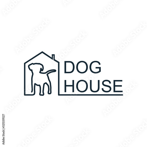 Dog house logo vector template isolated on white background. concept for a pet house company
