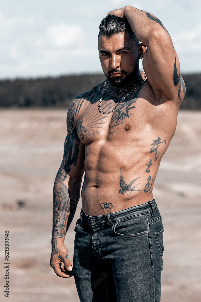 Sexy Portrait Of Muscular Handsome Topless Male Model At The Beach sexy-portrait-of-muscular-handsome-topless-male-model-at-the-beach