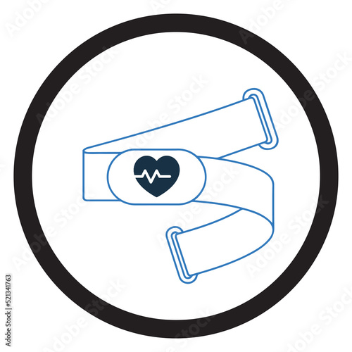 Chest heart or sensor icon