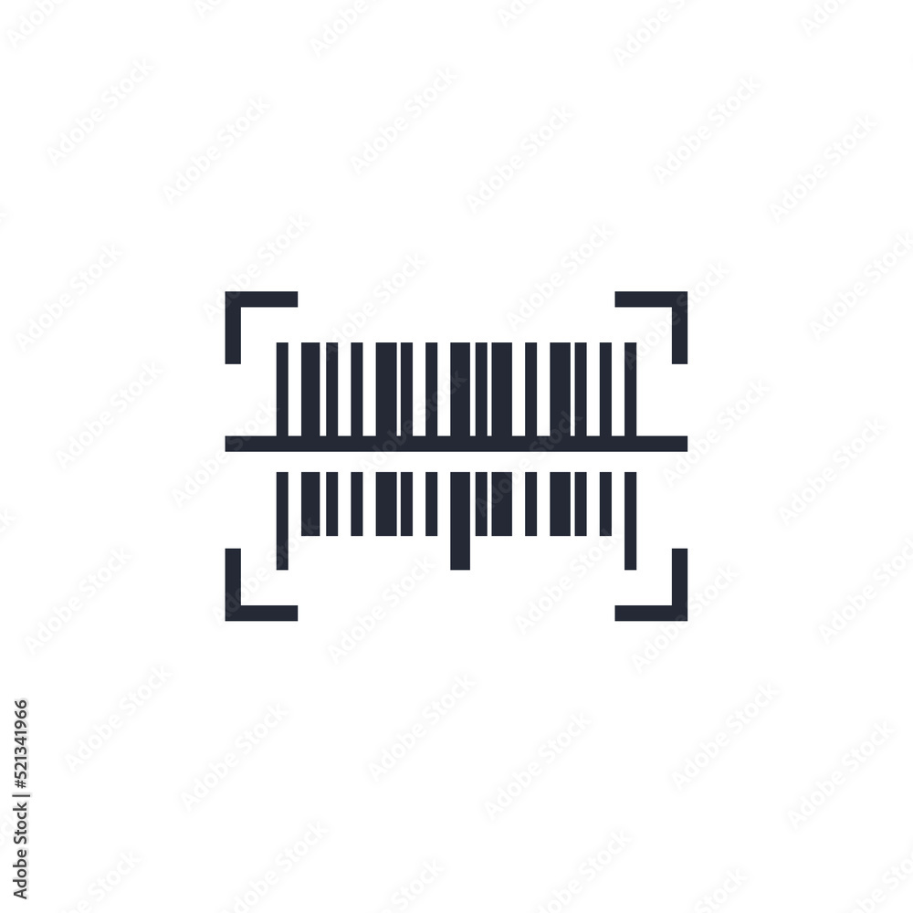 Vector sign of the barcode symbol is isolated on a white background. barcode icon color editable.