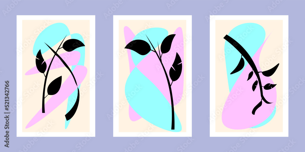 Obraz premium botanical background set