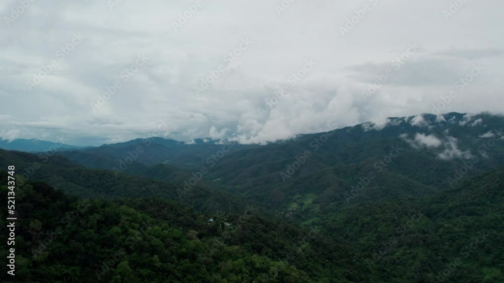 Top view Morning Mist and Viewpoint with Layers of Mountains Top view Morning Mist and Viewpoint with Layers of Mountains