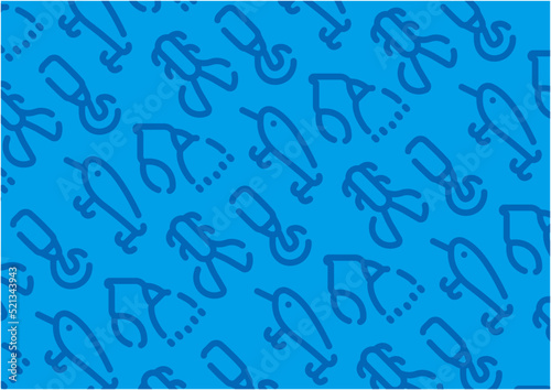 Fishing lure pattern background for graphic design.A-size horizontal.
