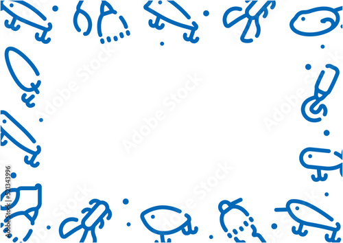 Fishing lure pattern background for graphic design.A-size horizontal frame.