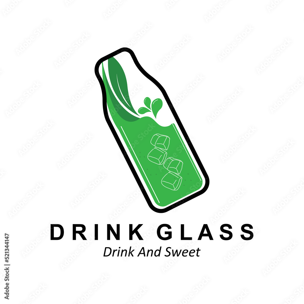 Drink Glass Logo Design, Vector Icon Illustration of Juice, Wine, and Coffee Drinks Drink Glass Logo Design, Vector Icon Illustration of Juice, Wine, and Coffee Drinks