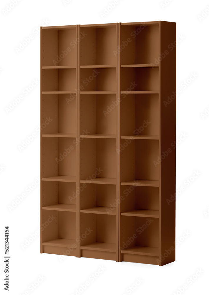 Brown shelf unit isolated on white