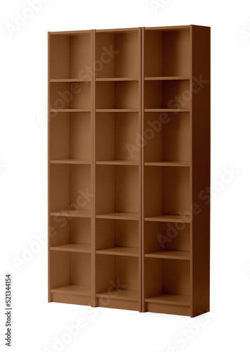Brown shelf unit isolated on white