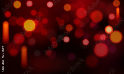 Blurred bokeh light on red background