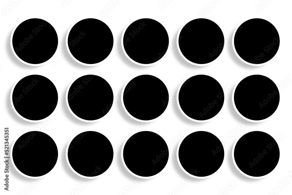 15-circle-photo-frames-template-in-black-white-color-with-clean