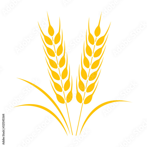 ears of wheat icon vector Illustration flat logo design