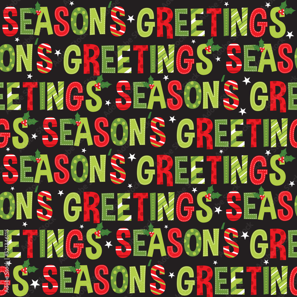 season's greeting seamless pattern design 