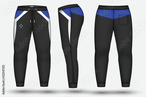 Trouser design template for technical fashion illustration and trousers pant design for Sweatpants design and mockup