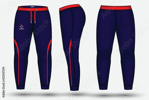 Trouser design template for technical fashion illustration and trousers pant design for Sweatpants design and mockup