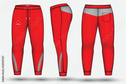 Trouser design template for technical fashion illustration and trousers pant design for Sweatpants design and mockup