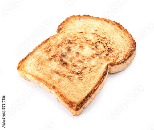 Tasty toast on white background