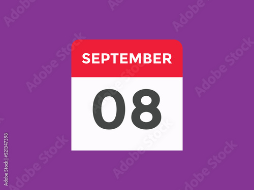 september 9 Calendar icon Design. Calendar Date 9th september. Calendar template 