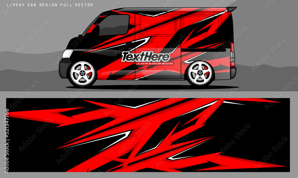 Van livery graphic vector. abstract grunge background design for vehicle vinyl wrap and car branding Van livery graphic vector. abstract grunge background design for vehicle vinyl wrap and car branding
