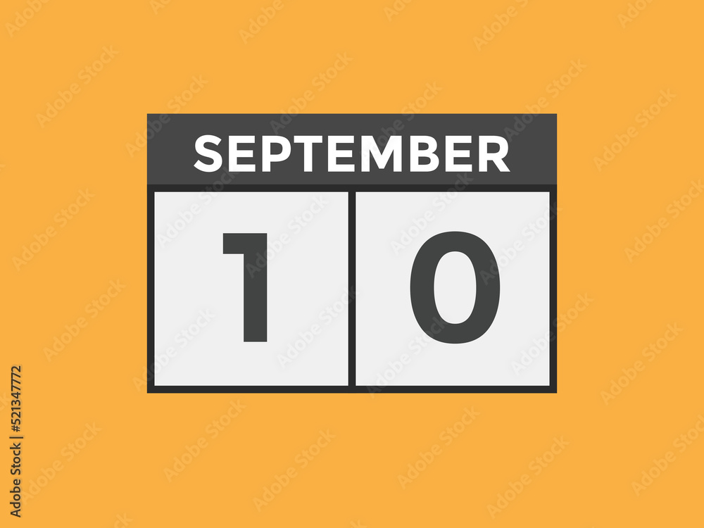 september 10 Calendar icon Design. Calendar Date 10th september. Calendar template
september 10 Calendar icon Design. Calendar Date 10th september. Calendar template