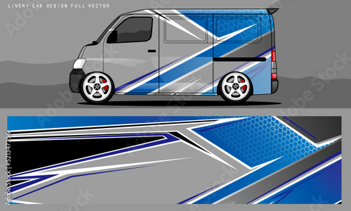 Van livery graphic vector. abstract grunge background design for vehicle vinyl wrap and car branding