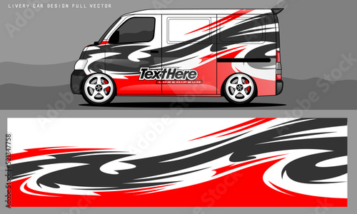 Van livery graphic vector. abstract grunge background design for vehicle vinyl wrap and car branding