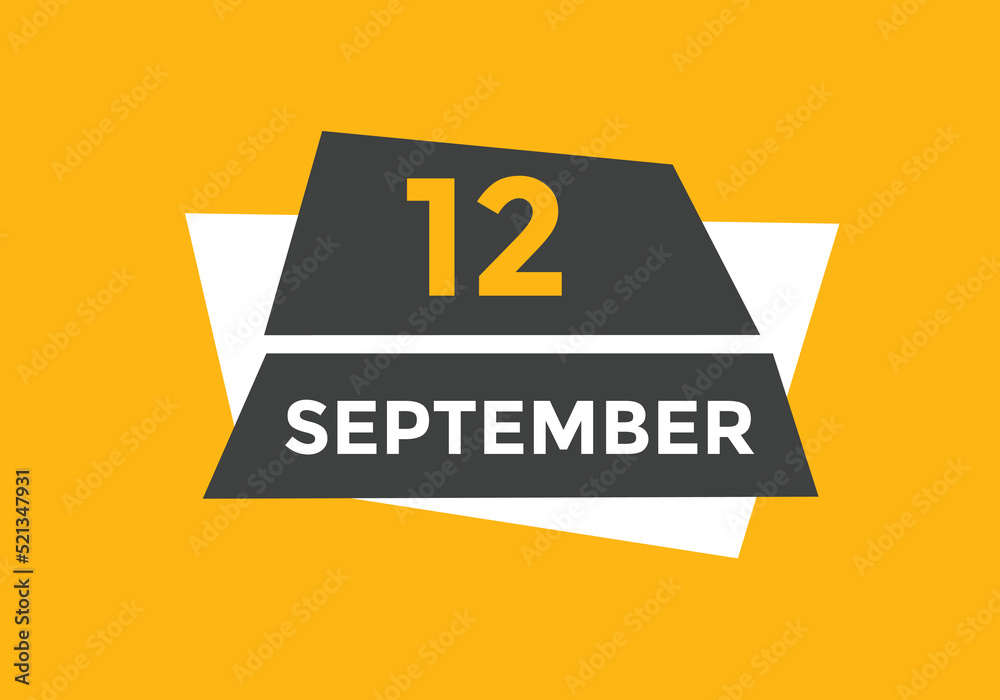 september 12 Calendar icon Design. Calendar Date 12th september. Calendar template
september 12 Calendar icon Design. Calendar Date 12th september. Calendar template