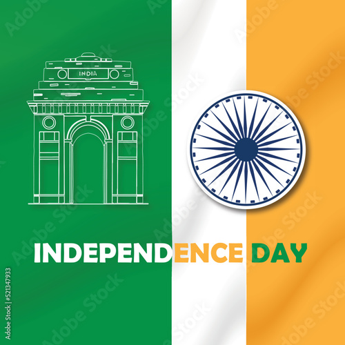 15th August Indian independence day social media post design photo