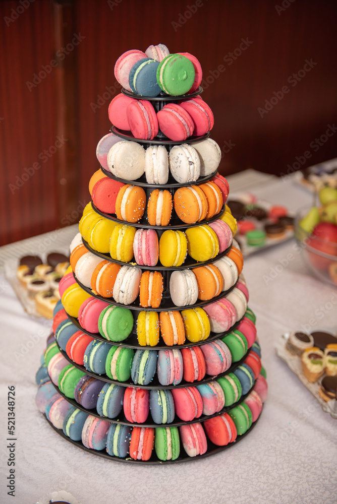 Pyramid of macarons at the wedding