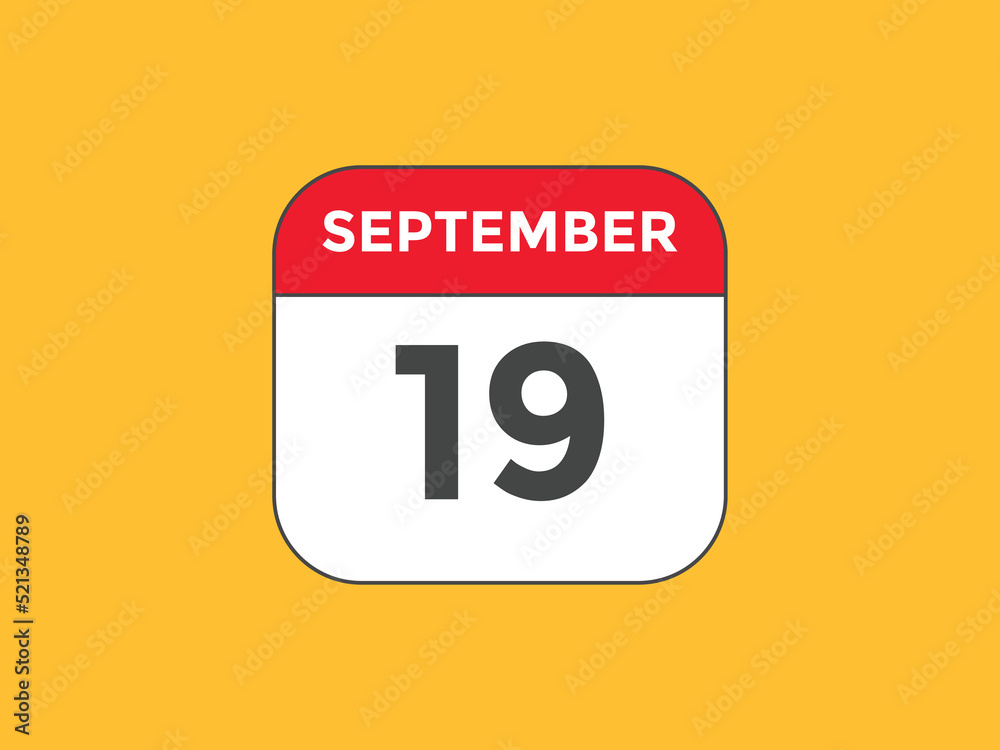 september 19 Calendar icon Design. Calendar Date 19th september. Calendar template
september 19 Calendar icon Design. Calendar Date 19th september. Calendar template