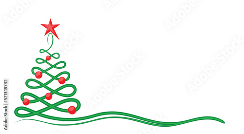 A greeting card with a Christmas tree.