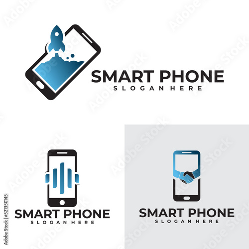 set of phone logo vector design template