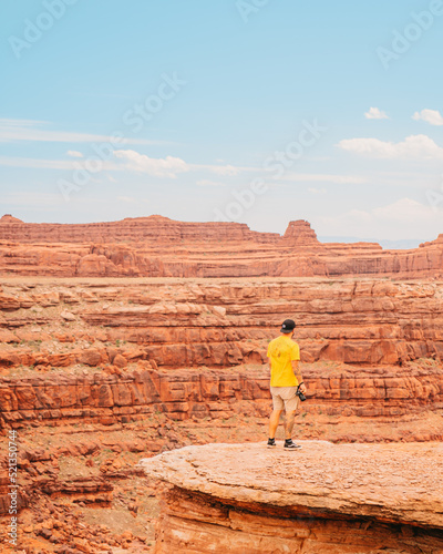 Photographer taking photos of the canyons in Moab, Utah