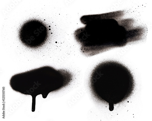 Spray, paintbomb collection black stain spray paint graffiti set splatter group of objects white backgrounds ambiance street effect area text photo