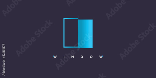 Window logo design vector with creative element concept Premium Vector