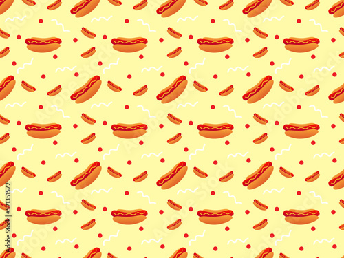 Delicious junk food pattern background for kid's book cover, gift paper, card and many other