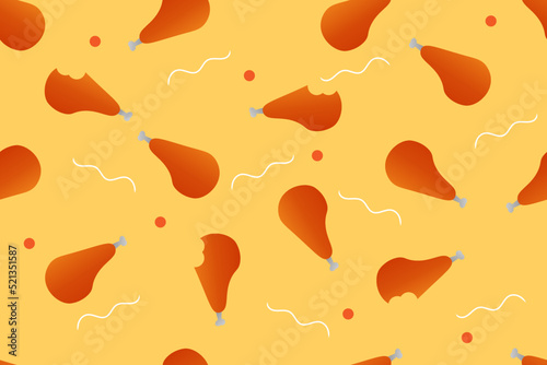Delicious junk food pattern background for kid's book cover, gift paper, card and many other
