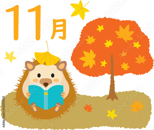 カレンダー11月のイラストアイコン