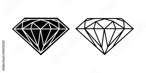 Diamond icon or logo isolated sign symbol vector illustration - Collection of high quality black style vector icons
