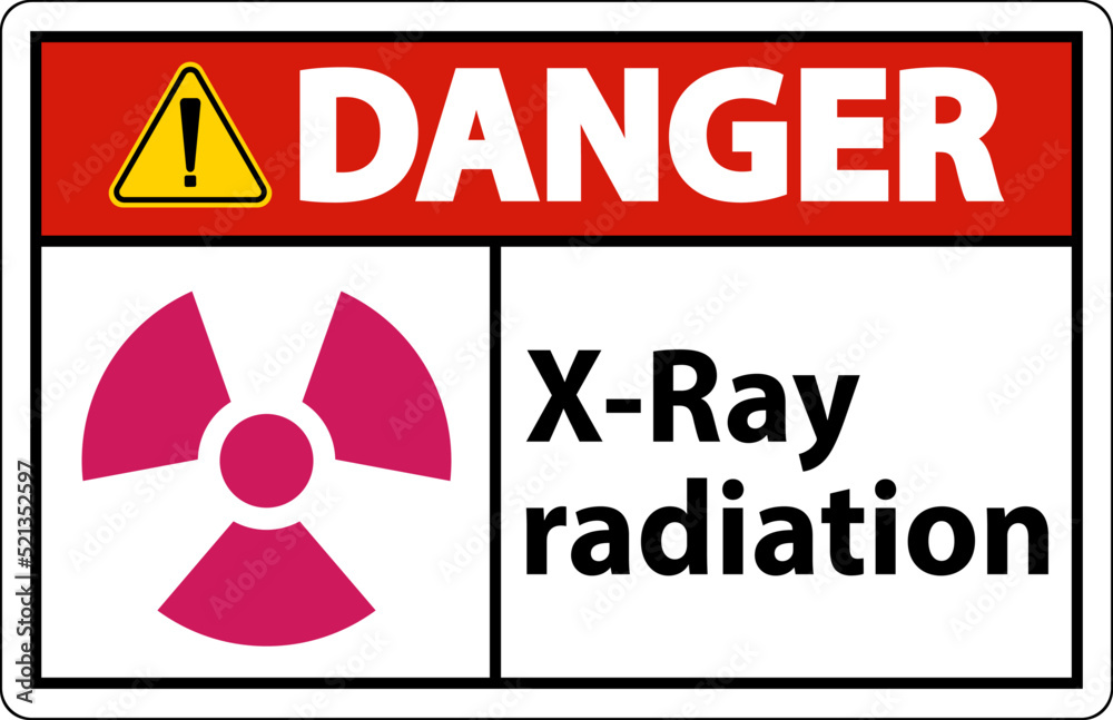 Danger Sign x-ray radiation On White Background Danger Sign x-ray radiation On White Background