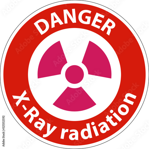 Danger Sign x-ray radiation On White Background