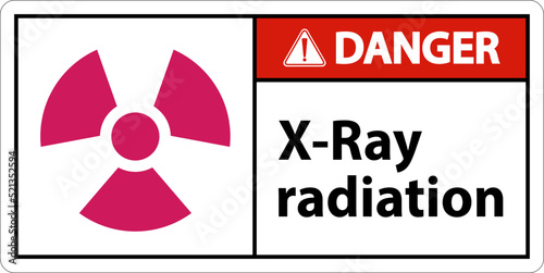 Danger Sign x-ray radiation On White Background