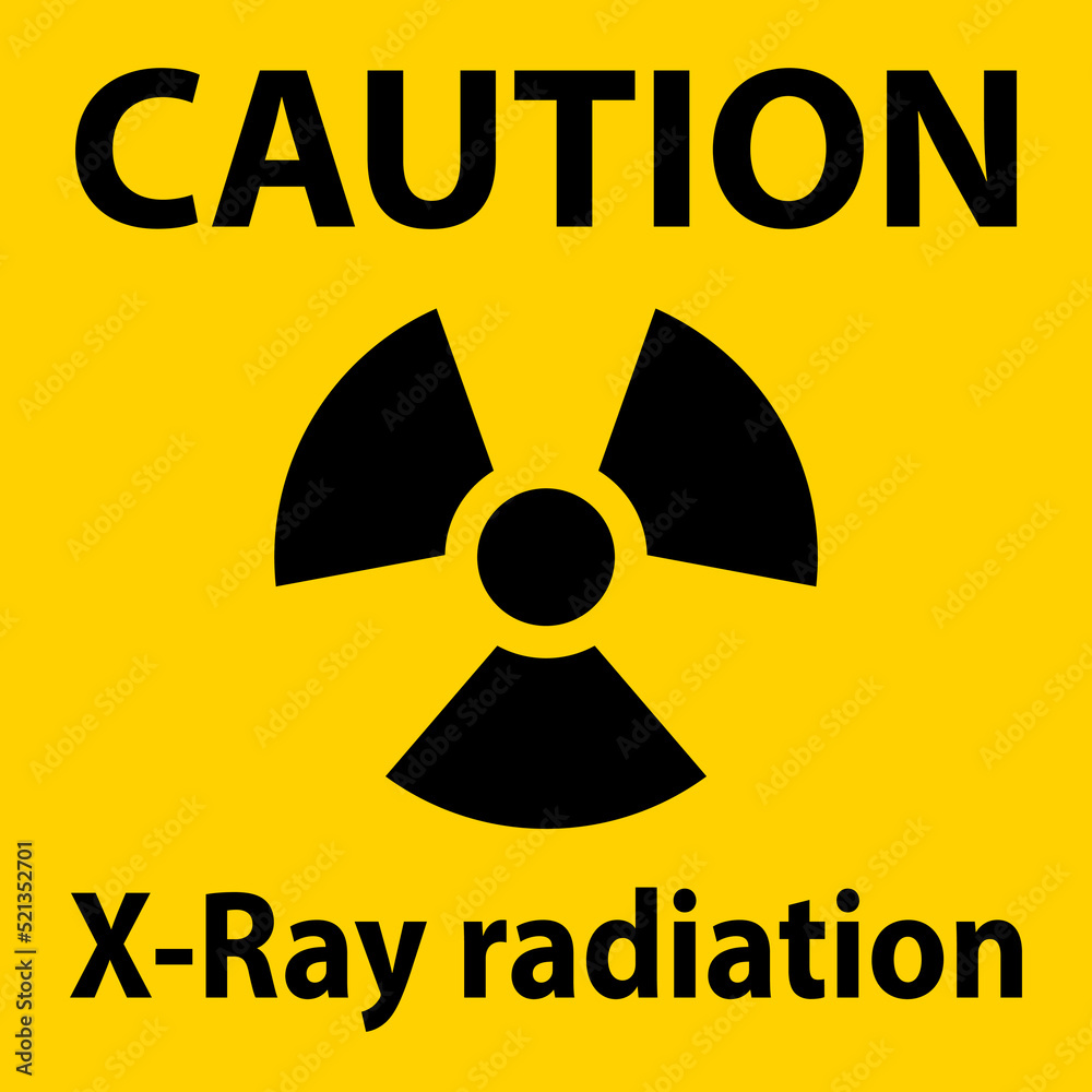 Caution Sign x-ray radiation On White Background Caution Sign x-ray radiation On White Background
