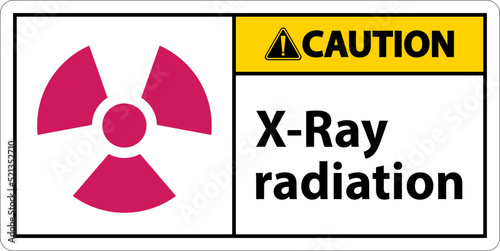 Caution Sign x-ray radiation On White Background