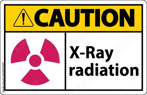 Caution Sign x-ray radiation On White Background