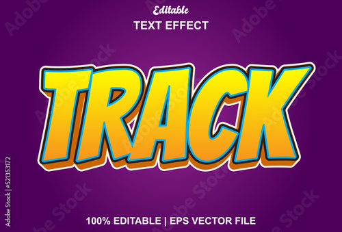 track text effect with yellow color and editable.