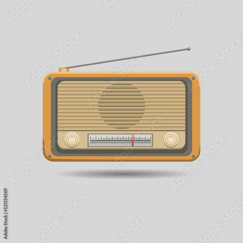 Vintage radio for your design solid color style