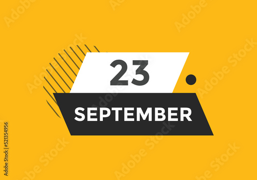 september 23 calendar reminder. 23th september daily calendar icon template. Vector illustration 