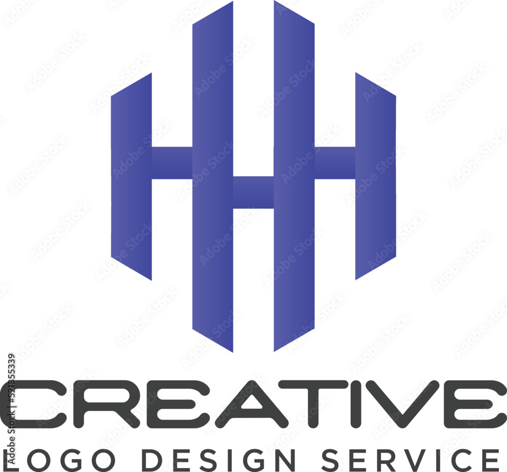 abstract monogram HH logo or hhh logo design abstract monogram HH logo or hhh logo design