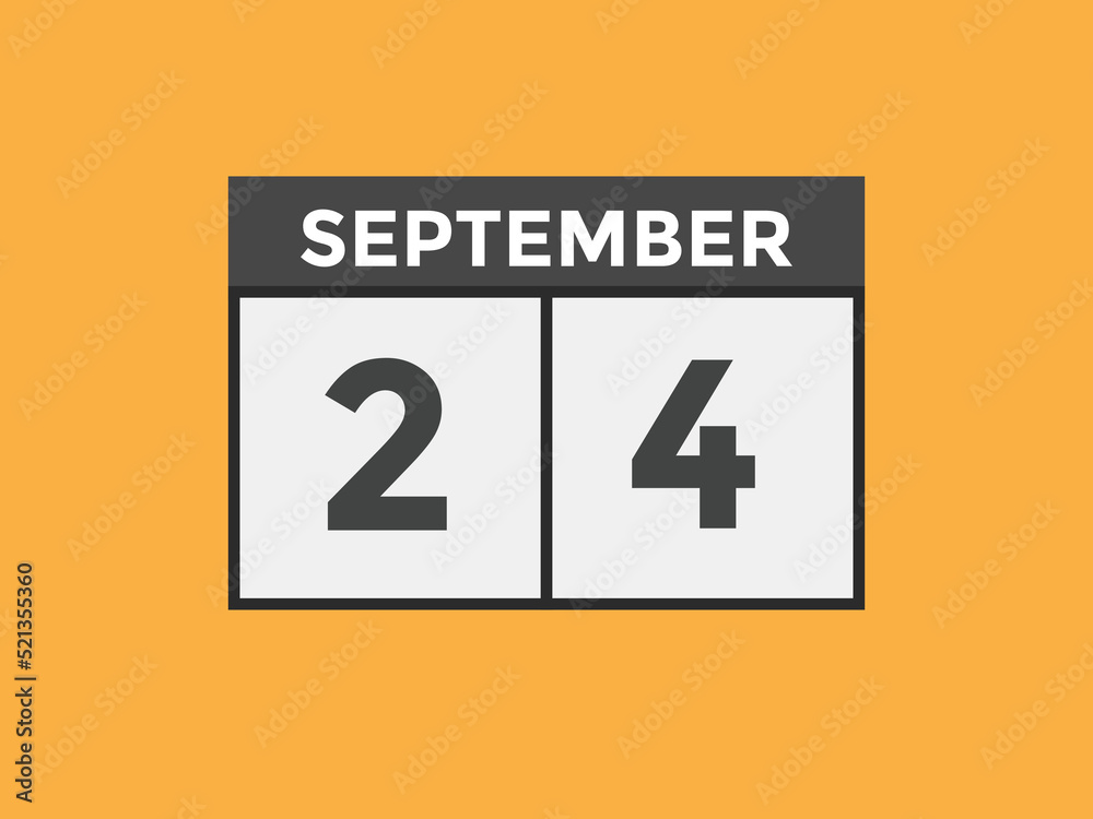 Fototapeta premium september 24 calendar reminder. 24th september daily calendar icon template. Vector illustration