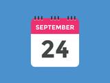 september 24 calendar reminder. 24th september daily calendar icon template. Vector illustration 
