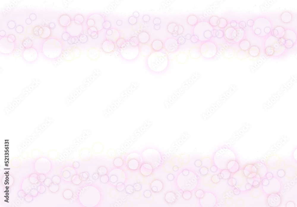 ピンク色の水彩の水玉フレーム